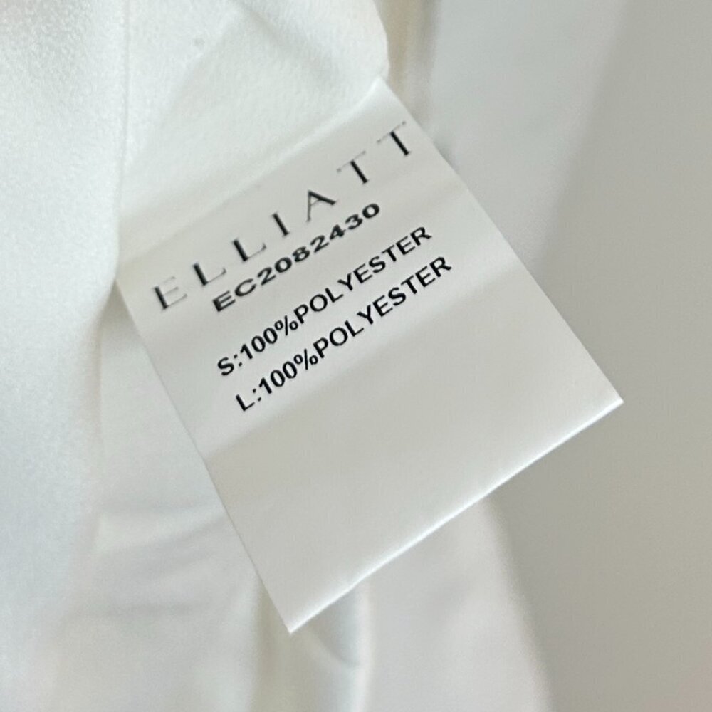 ELLIATT Amelie Square Neck Duchesse Satin Cocktail Minidress in Ivory Small - Picture 12 of 12